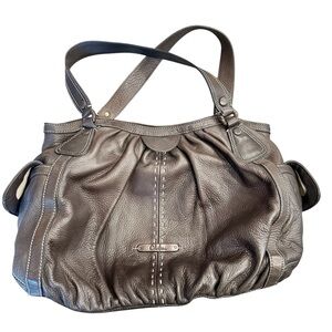 COLE HAAN Dark Brown Leather Hobo Shoulder Bag